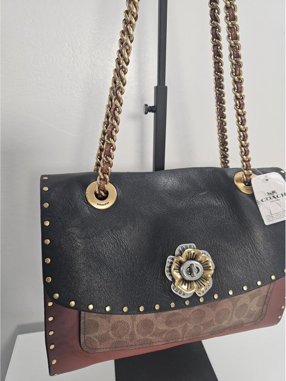 Coach Parker Signature Floral Turnlock Shoulder Bag NWT - Picture 4 of 15
